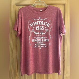 Vintage 1965 Graphic Tee Light Maroon size XL‎